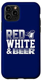 iPhone 11 Pro 7月4日 愛国的 レッド ホワイト ビール USA ギャグ キュート スマホケース