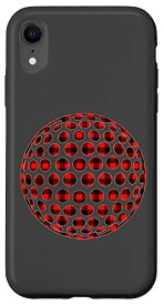 iPhone XR レッド ブラック 格子縞 ギンガム ゴルフボール クリスマス マッチングパジャマ スマホケース