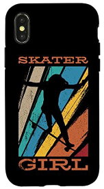 iPhone X/XS ヴィンテージ スケーターガール スケートボード クールなスケーター スケートボード スマホケース