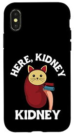 iPhone X/XS Funny Kidney Donor Or Transplant Here Kidney、Kidney Cat Pun スマホケース