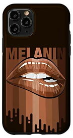 iPhone 11 Pro Cool Melanin Girl Lips グラフィックTシャツ、ブラック ガールズ マジックスタイル スマホケース