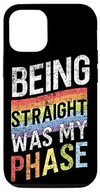 iPhone 12/12 Pro レトロ ヴィンテージ LGBT プライド レインボー Being Straight Was My Phase スマホケース