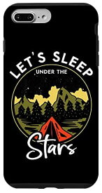 iPhone 7 Plus/8 Plus キャンプ レトロ テント 星空の下で眠ろう スマホケース