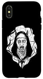 iPhone X/XS 悪魔の修道女ホラー 不聖な修道女 ダークアート 邪悪な異教徒 666 オカルト スマホケース