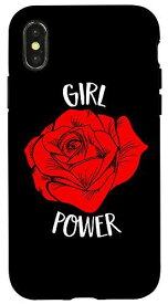 iPhone X/XS ガールパワーフラワーウーマンフェミニスト運動引用 スマホケース