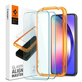 Spigen AlignMaster ガラスフィルム Galaxy A54 5G 用 ガイド枠付き ギャラクシー A54 5G 用 保護 フィルム 2枚入