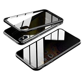 MIYUYU iPhone 11Pro ケース カバー 覗き見防止 両面強化ガラス クリア アルミバンパー 360度フルカバー 全面保護 耐衝撃 マグネット式 ワイヤレス充電可 スマホケース ブラック