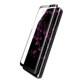 Galaxy S9+ SC-03K/SCV39 ガラスフィルム 「GLASS PREMIUM FILM」 全画面保護 ブラック/高光沢/0.20mm LP-GS9PFGFBK