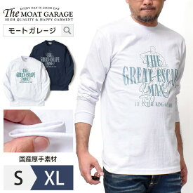 【 SALE対象「最大12%OFF」クーポン 】 メンズ 長袖 ロンティー 厚手 アメカジ 日本製 | S~XL 全2色 トップス カットソー ロンT ブランド フロントプリント 大きいサイズ クルーネック 春 秋 オシャレ かっこいい メンズファッション 20代 30代 40代 50代 カジュアル 服 人気