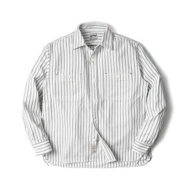 ストライプ ワークシャツ 厚手 大きいサイズ 長袖 メンズ | M~2XL 全5色 ストライプシャツ アメカジ シャツ 秋冬 綿100 身幅 広い ゆったり 20代 30代 40代 50代 60代 メンズファッション カジュアル オシャレ かっこいい 大人 服 人気 オススメ