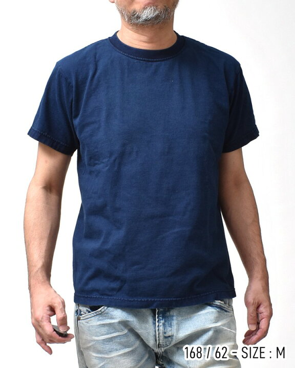 楽天市場】厚手 インディゴ Tシャツ メンズ | S~2XL 半袖 綿100 無地 