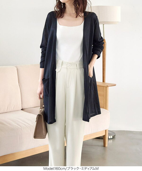 楽天市場】カーディガン レディース 薄手 夏 M L XL 長袖 ニット 