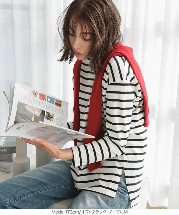 楽天市場】ボーダー カットソー レディース 長袖 Tシャツ ボーダー  