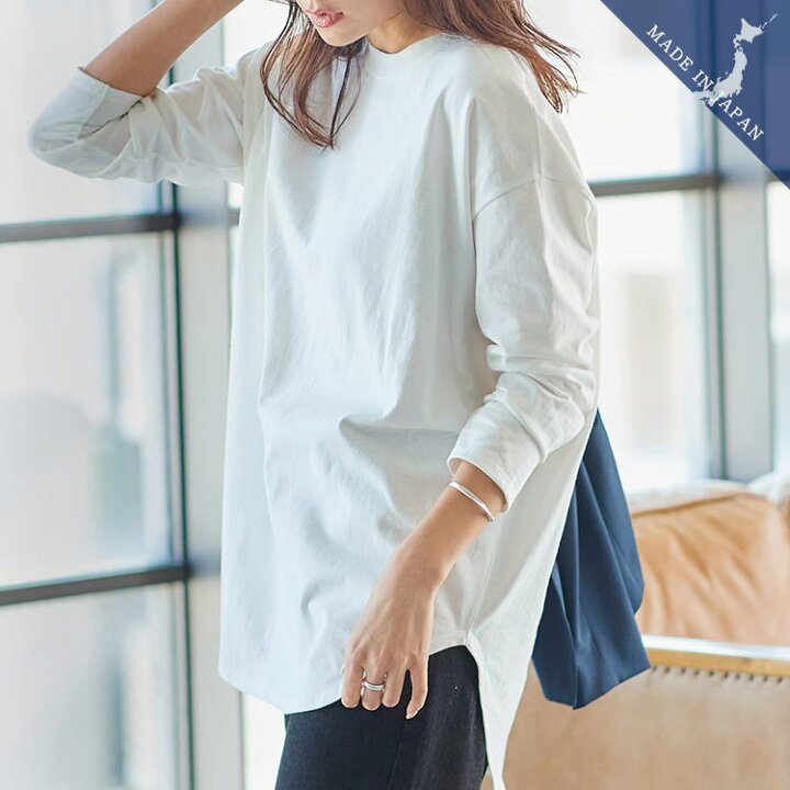 楽天市場 特別セール Tシャツ レディース 日本製 コットン Madeinjapan 選べるネックコットンtシャツ C4455 レディース トップス カットソー ロンt 綿100 日本製 インナー メール便 神戸レタス Kobe Lettuce