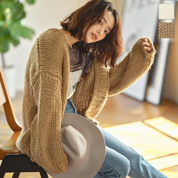 楽天市場】ハンドメイドローゲージニットカーディガン [C4836  