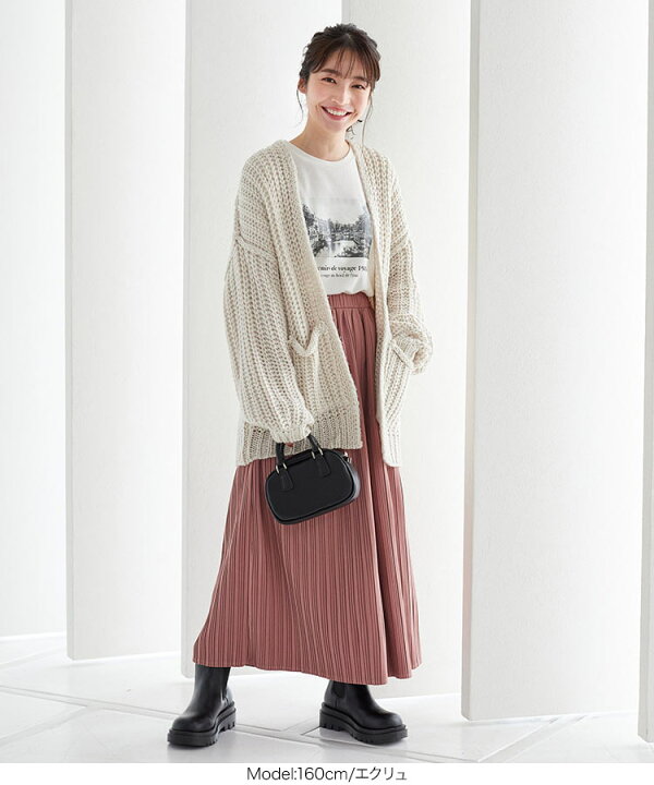 楽天市場】ざっくり編みゆったりニットカーディガン [C5870  