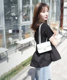 ≪4/16 人気カラー再販Start!!3280円≫ [ 水野佐彩 さん コラボ ] ペプラム フレア 半袖 Tシャツ 半袖T [C6035] レディース フリル ギャザー フェミニン 大人 デイリー 体型カバーリラックス 白 黒 春 夏 ボーダー 30代 40代 50代 かわいい 大人可愛い 着映え ママ 母 上品
