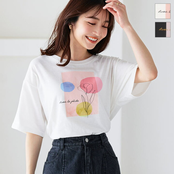 楽天市場】 フラワープリントTシャツ [C6074] レディース トップス  
