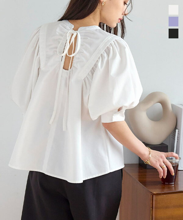 楽天市場】 バックシャンボリュームスリーブブラウス [C6600  