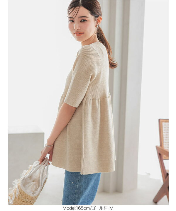 楽天市場】半袖 ラメニット トップス レディース 半袖ニット  