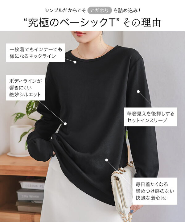 楽天市場】[ M L XL ] スムース コットン Tシャツ 半袖 長袖 