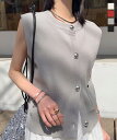 ニット トップス レディース ジレ ニットベスト ニットジレ ノースリーブ [C7447] ポケット付き 20代 30代 40代 トップス ニット ベスト オフィスカジュアル クルーネック Uネック 春 夏 秋 白 黒 ホワイト 高見え ゆったり 仕事 通勤 羽織り グレー 赤 レッド 重ね着