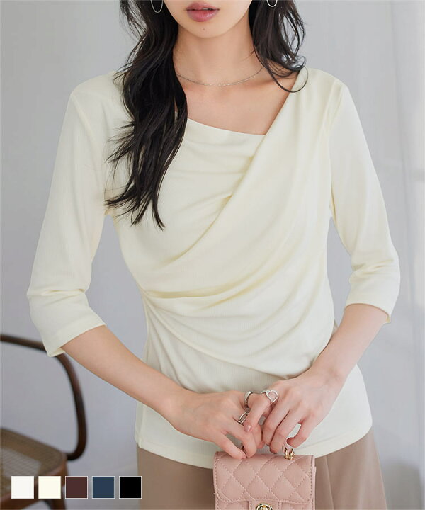 楽天市場】ドレープ トップス 半袖 長袖 Tシャツ カットソー [C7834 