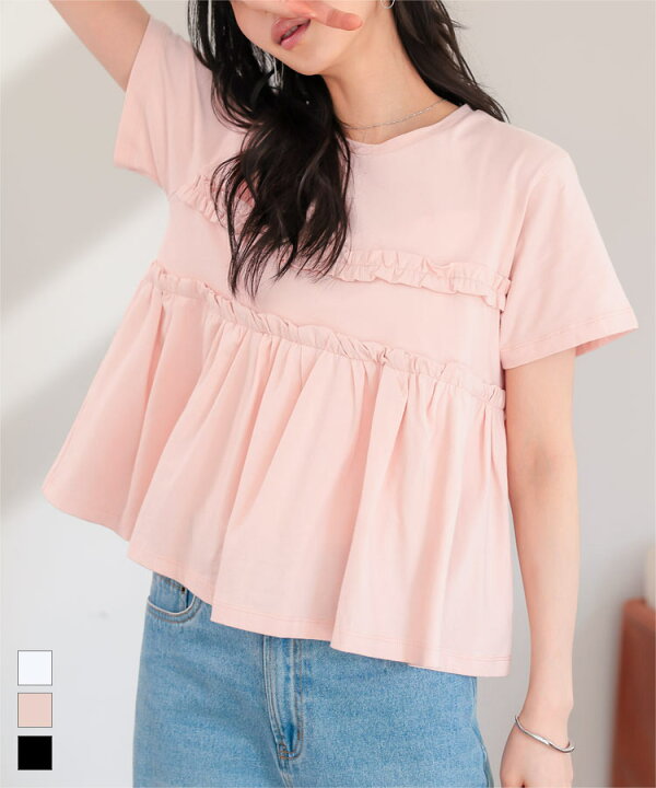 楽天市場】ペプラム Tシャツ 半袖 半袖T [C7908] レディース 20代 30代 