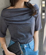 ドレープ シアー 半袖 半袖T トップス [C7935] レディース 20代 30代 40代 透け ボートネック インナー …