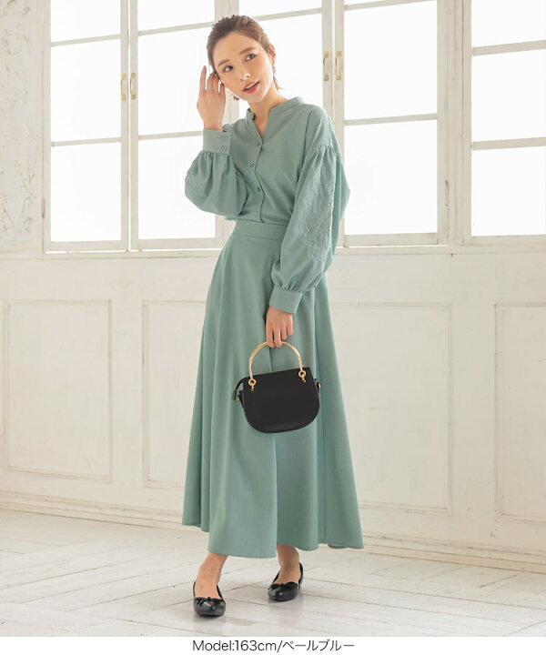 楽天市場】 [ 2点セット ] 花柄刺繍ブラウススカートセットアップ  