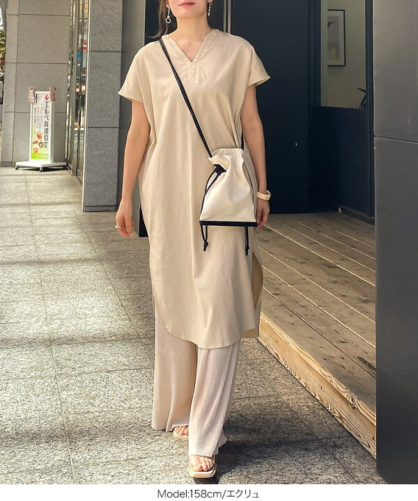 楽天市場 カフタンワンピース E2756 レディース ロング丈 半袖 ゆったり 麻混 ナチュラル レイヤード 春 ブラック 黒 無地 ワンピース 春夏 夏 おしゃれ きれいめ ロング ロングワンピース スキッパー リネン 麻 スリット 送料無料 神戸レタス Kobe Lettuce