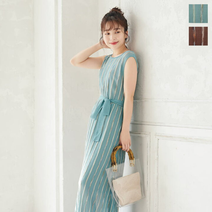 楽天市場】シアーストライプニットワンピース [E2861] レディース  