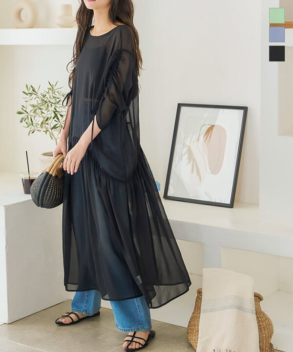 楽天市場】シアー マキシワンピース レディース ワンピース おしゃれ 7  