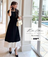 ≪4/18 大人気商品!!3970円≫ [ 岡部あゆみ さんコラボ ] 半袖 ニットワンピース レディース ロングワン…