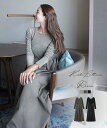 ≪10/8 新発売!!4790円≫ [ Reinaさんコラボ ] 選べる2タイプ ベロアドッキングワンピース [E3428] 入タフタ ロング丈…