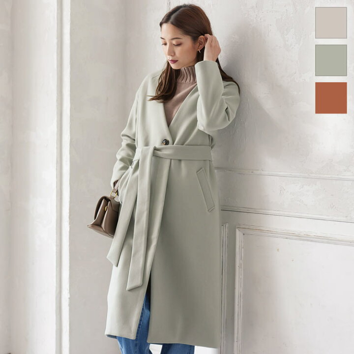 楽天市場】リボン付きロングコート [K1053] レディース アウター  