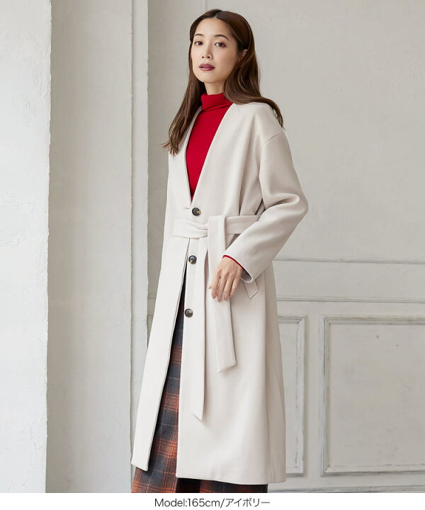 楽天市場】リボン付きロングコート [K1053] レディース アウター  