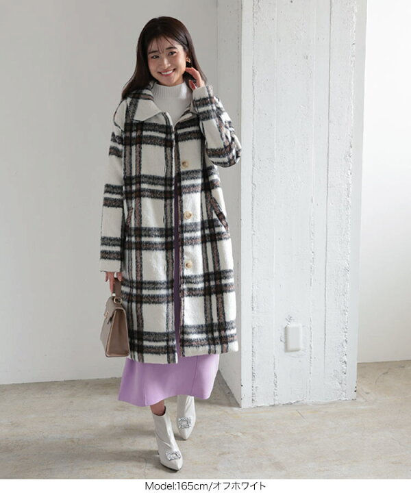 楽天市場】シャギーチェックコート [K1207] レディース アウター  