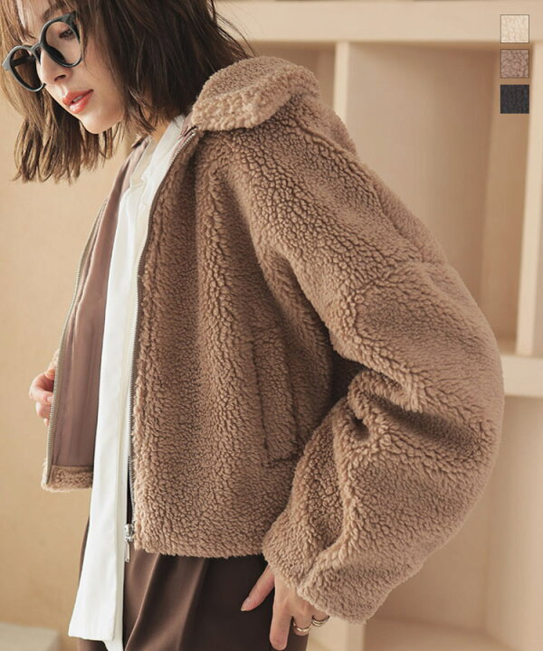 楽天市場】襟取り外し可能 2way ボアコート レディース コート  