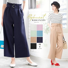 楽天市場 ワイドパンツ ハイウエスト 号数 女性 9号 レディースファッション の通販