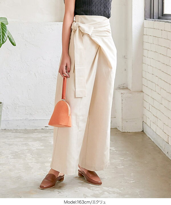 楽天市場 ワイドパンツ レディース リネン ラップリネンパンツ M2540 レディース ラップパンツ ワイドパンツ リネン ボトムス 夏 上品 カジュアル 夏服 かわいい 送料無料 神戸レタス Kobe Lettuce