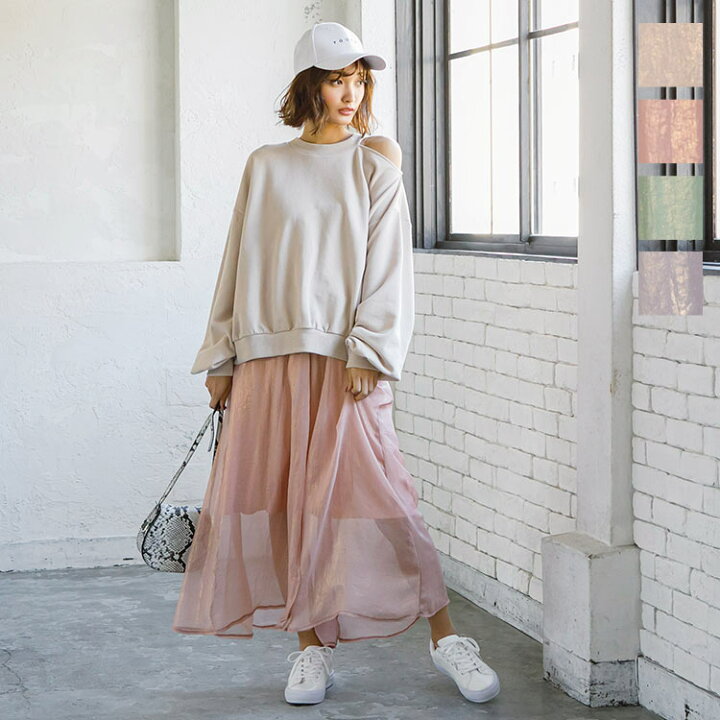 楽天市場】箔プリントスリットグロッシーフレアスカート [M2788  