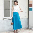 ≪ 特別セール ≫綿麻バックゴムセミフレアスカート [M2956] レディース ボトムス ロング 透け 大人 きれいめ リラックス シンプル 夏 スカート ロングスカート フレアスカート フレア Aライン ハイウエスト 無地 リネン 裏地あり ベージュ
