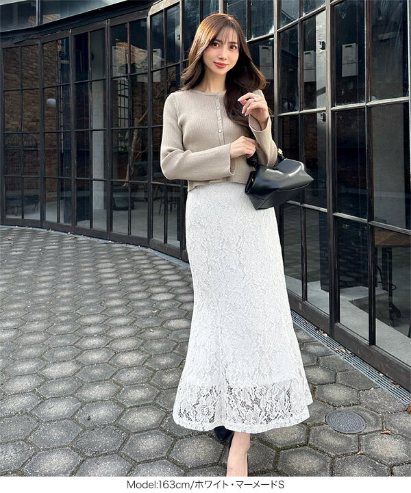 楽天市場】[ 岡部あゆみ さんコラボ] レーススカート レディース  