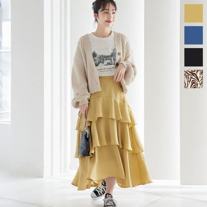 楽天市場】ラッフルフリルスカート [M3442] レディース ボトムス  