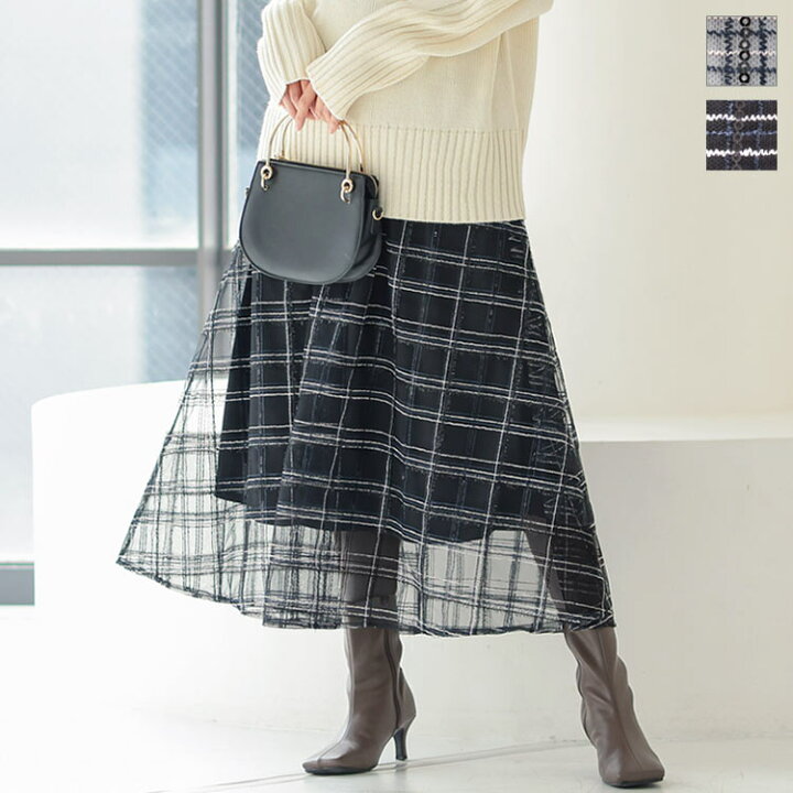 楽天市場】チェック刺繍ギャザースカート [M3530] レディース ボトムス  