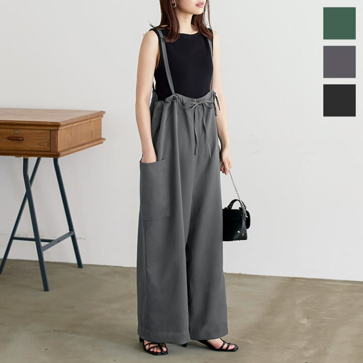 楽天市場】 長さ調節OKストラップリボンワイドパンツ [M3754] ボトムス 