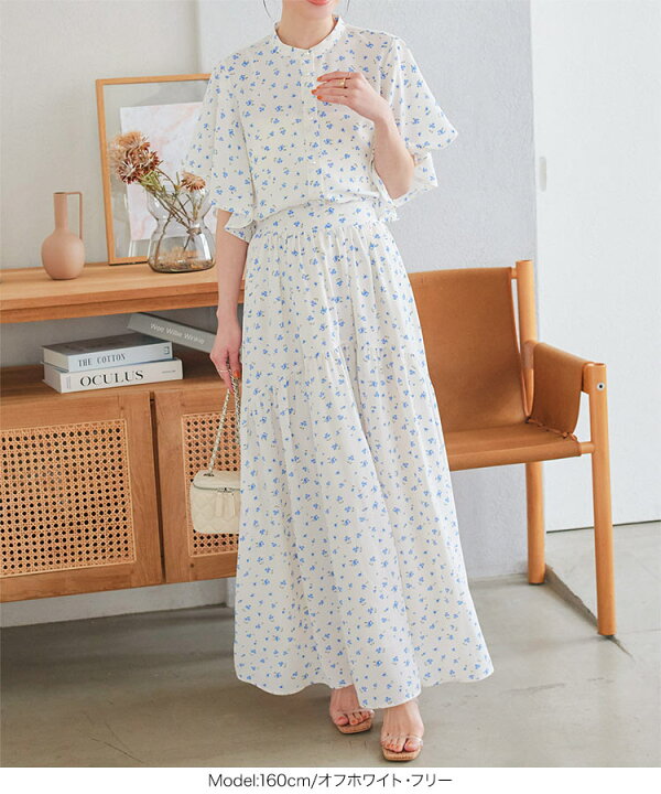 楽天市場】花柄 ギャザー スカート レディース フレアスカート  