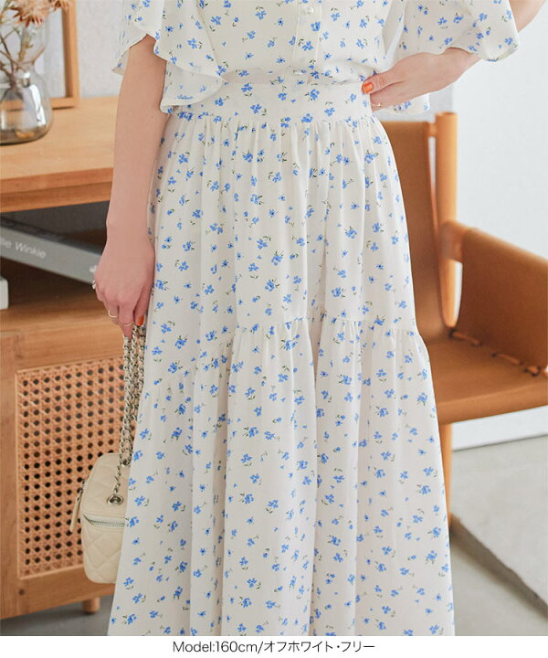 楽天市場】花柄 ギャザー スカート レディース フレアスカート  