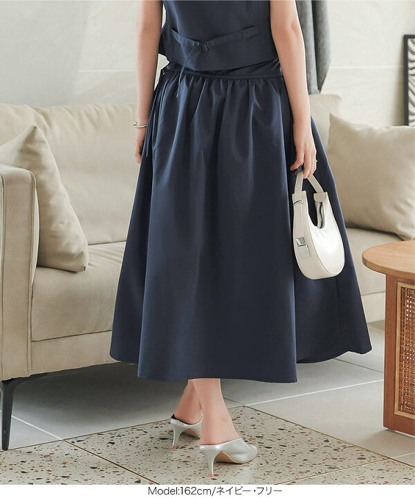 楽天市場】サイドリボン フロントジップ フレアスカート レディース  